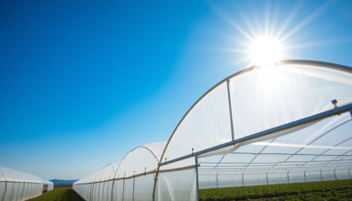 Greenhouse film and outdoor plastic parts under the sun